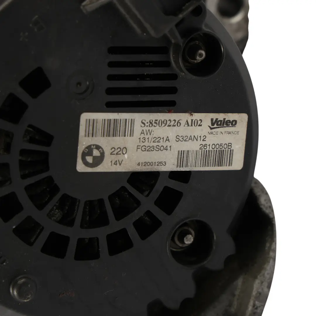 BMW F31 Motor Diesel Alternador Generador 220A Valeo N57D30A - SKU 8509226 - Número de pieza 8509226