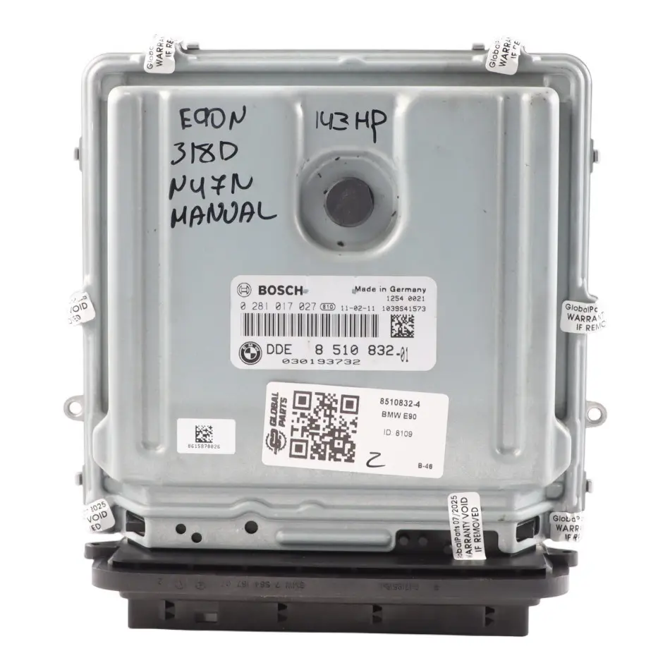 N47N 143HP Engine Control ECU DDE Manual to BMW E90 E91 LCI 318d with Part number 8510832 BMW E90 E91 LCI 318d N47N 143HP Engine Control ECU DDE Manual - SKU 8510832-4 - Part number 8510832