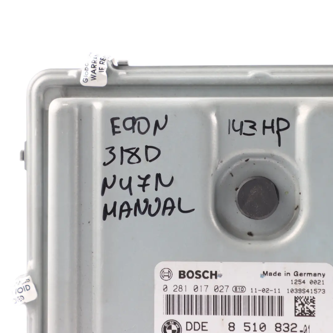 N47N 143HP Engine Control ECU DDE Manual to BMW E90 E91 LCI 318d with Part number 8510832 BMW E90 E91 LCI 318d N47N 143HP Engine Control ECU DDE Manual - SKU 8510832-4 - Part number 8510832