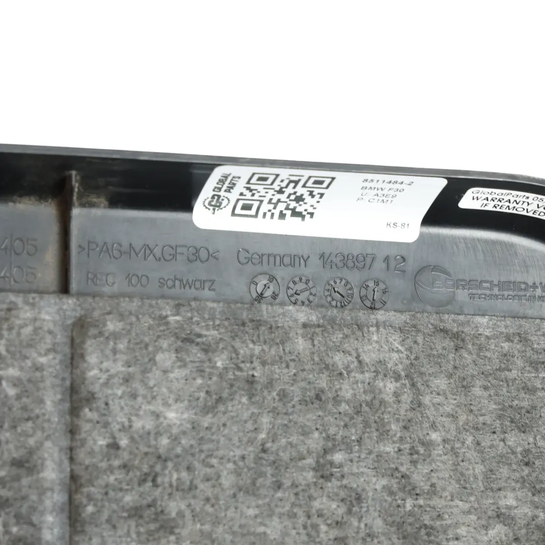 BMW F30 F32 Diesel N57N N57Z Motore Copertura acustica Pannello isolante - SKU 8511484-2 - Numero di parte 8511484