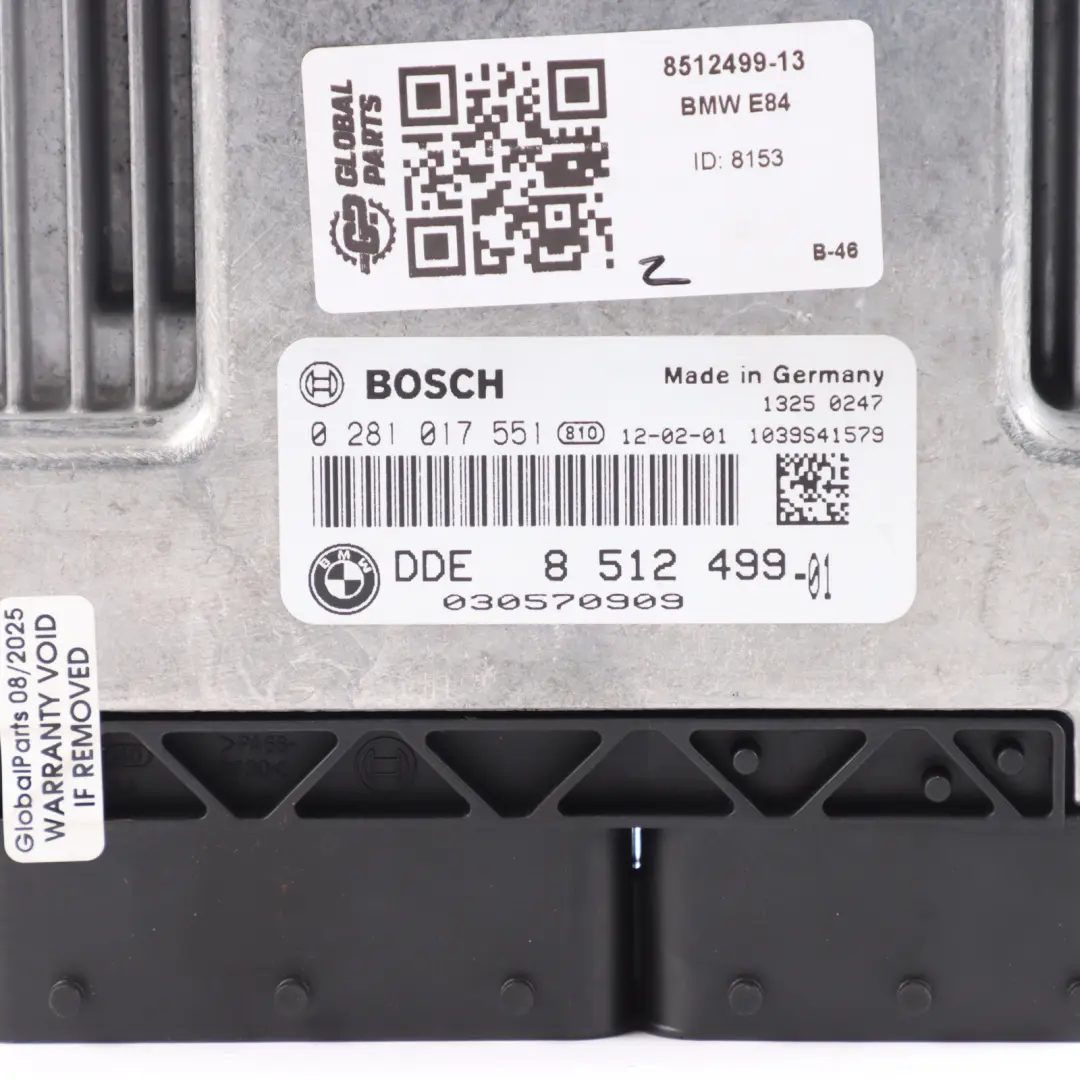 BMW E84 18dX N47 143HP Diesel Engine Control Module ECU Kit DDE Manual - SKU 8512499-13 - Part number 8512499