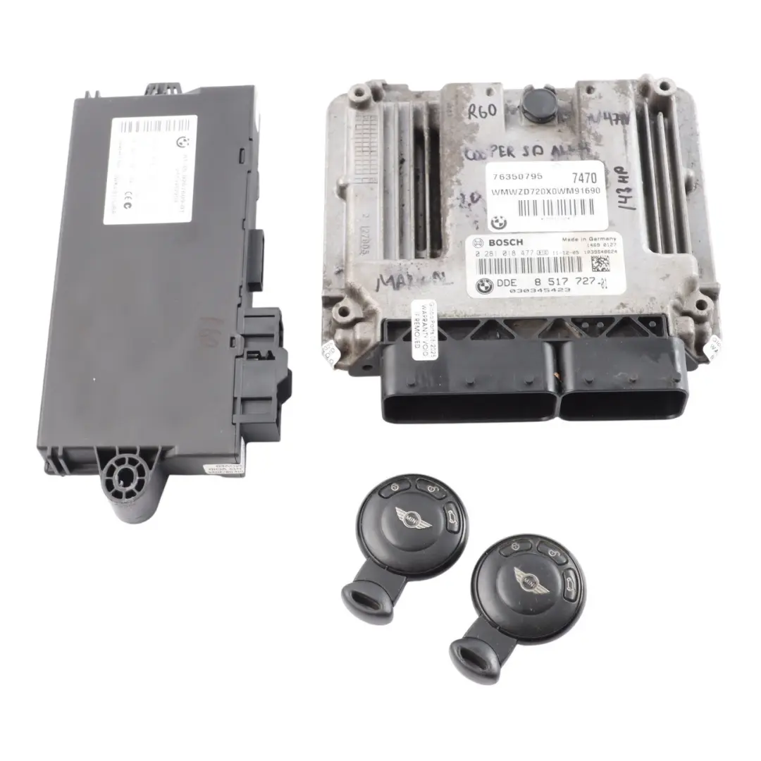 143HP N47N Engine ECU Kit DDE Manual to Mini Cooper SD ALL4 R56 LCI R60 with Part number 8517727 Mini Cooper SD ALL4 R56 LCI R60 143HP N47N Engine ECU Kit DDE Manual - SKU 8517727-6 - Part number 8517727