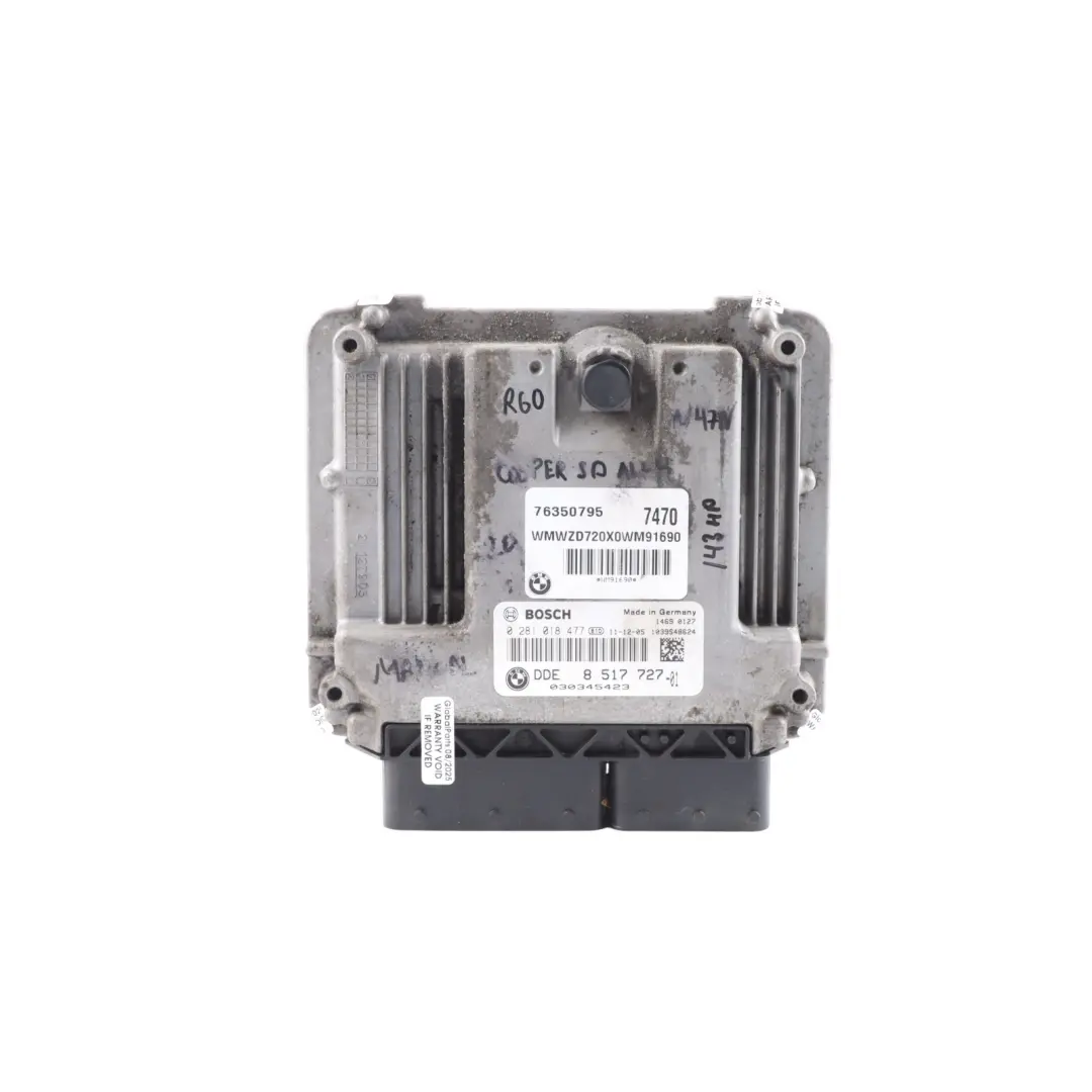 Mini Cooper SD ALL4 R56 LCI R60 143HP N47N Engine ECU Kit DDE Manual - SKU 8517727-6 - Part number 8517727