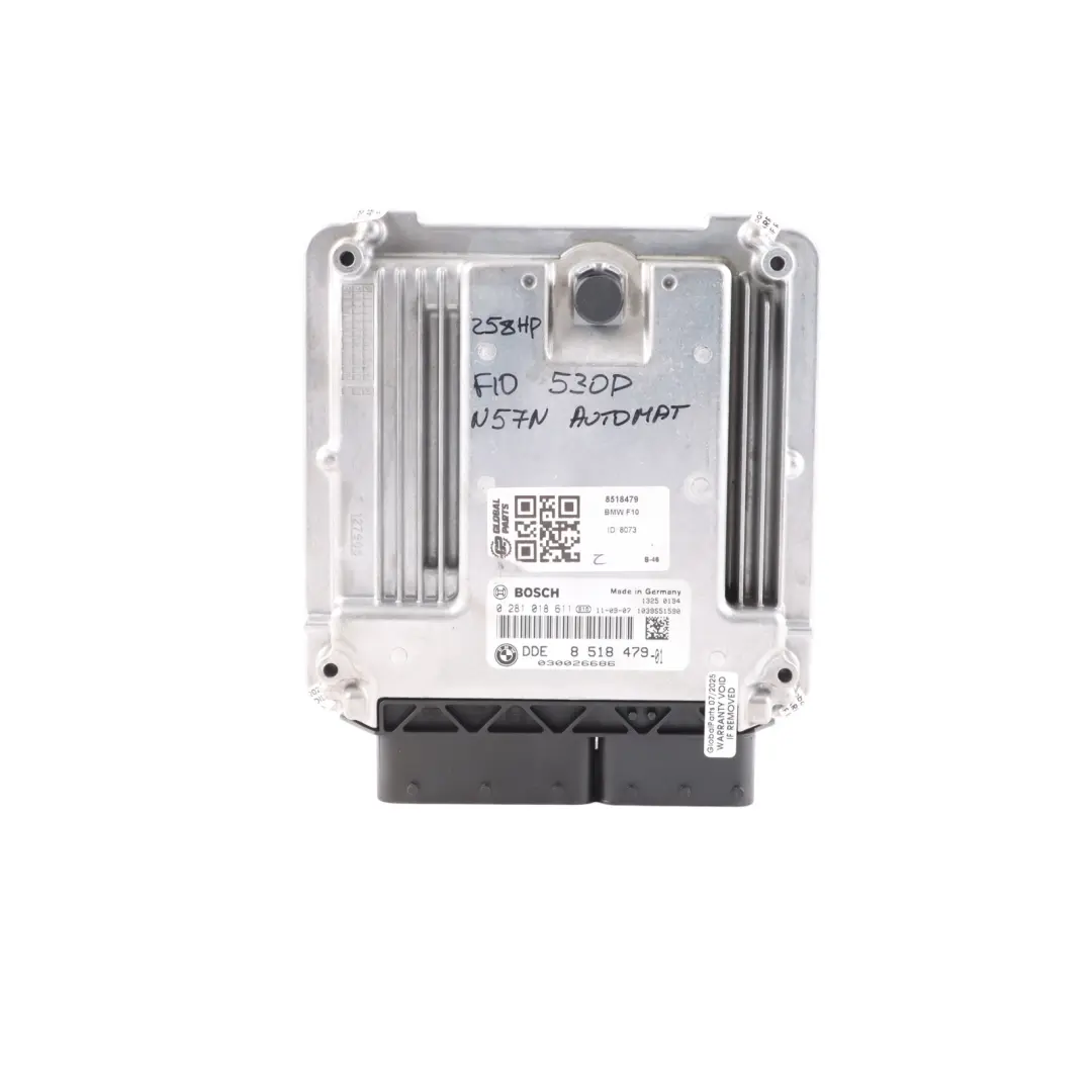 530dX N57N 258HP Diesel Engine Control ECU DDE Kit Automatic to BMW F10 with Part number 8518479 BMW F10 530dX N57N 258HP Diesel Engine Control ECU DDE Kit Automatic - SKU 8518479 - Part number 8518479