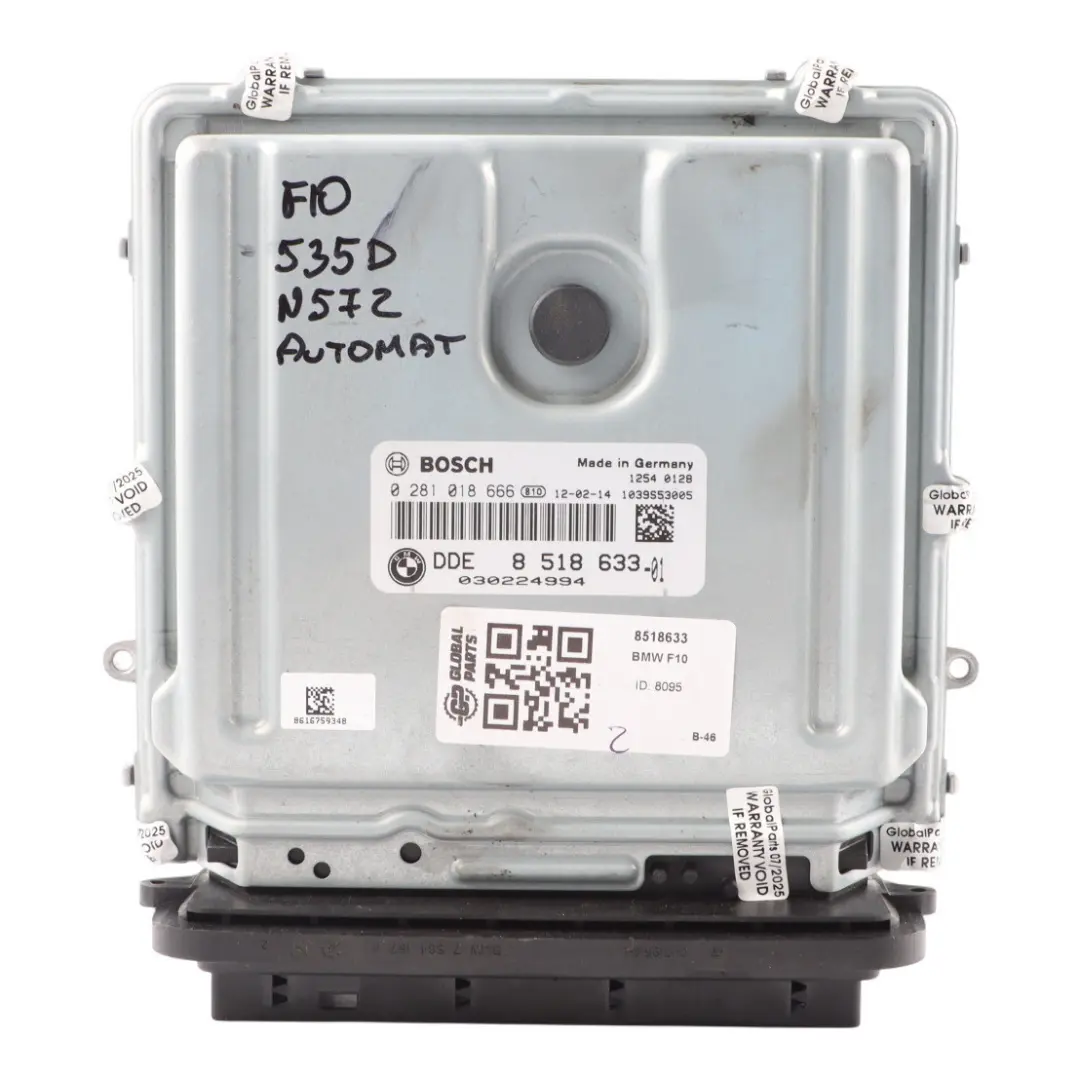 N57Z 313HP Engine Unit ECU DDE Automatic to BMW F10 F11 535d F13 640d with Part number 8518633 BMW F10 F11 535d F13 640d N57Z 313HP Engine Unit ECU DDE Automatic - SKU 8518633 - Part number 8518633