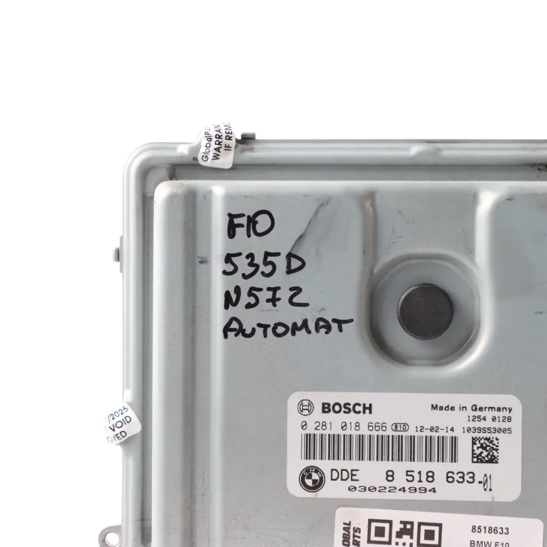 N57Z 313HP Engine Unit ECU DDE Automatic to BMW F10 F11 535d F13 640d with Part number 8518633 BMW F10 F11 535d F13 640d N57Z 313HP Engine Unit ECU DDE Automatic - SKU 8518633 - Part number 8518633