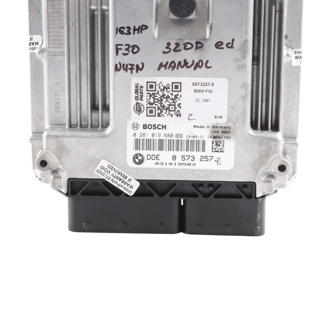 BMW F20 F30 F32 120d 320d 420d N47N 163HP Komputer Silnika ECU DDE - SKU 8573257-9 - Numer Części 8573257