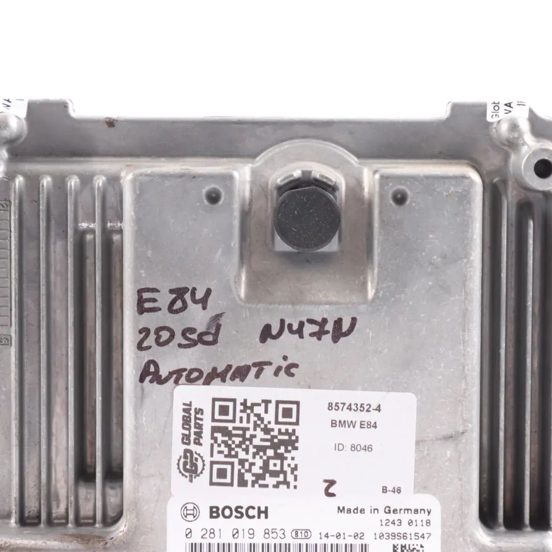 BMW X1 E84 320sd Diesel N47N 184HP Engine Control ECU DDE 8574352 Automatic - SKU 8574352-4 - Part number 8519668