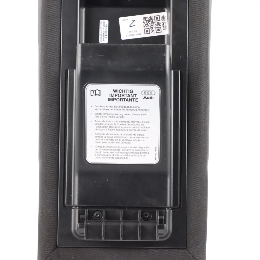 Audi A4 S4 B7 Rücksitz Armlehne Leder Silber Mitte 8H0010190Q - SKU 8H0885081J-1 - Teilenummer 8H0885081J