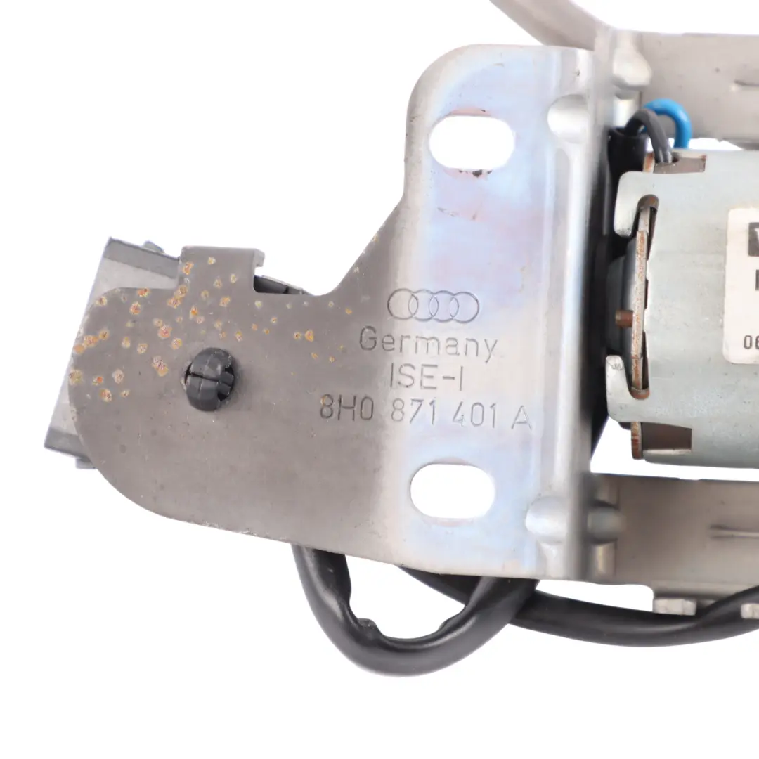 Front Roof Hood Motor Mechanism Lock to Audi A4 B7 Convertible with Part number 8H0871401A Audi A4 B7 Convertible Front Roof Hood Motor Mechanism Lock - SKU 8H0871401A-1 - Part number 8H0871401A