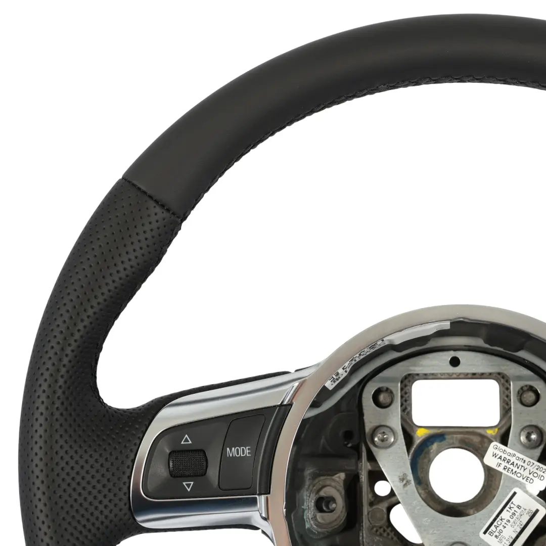 Audi TT 8J Volante NUOVO In Pelle Nera Fondo Piatto - SKU 8J0419091B-2 - Numero di parte 8J0419091B