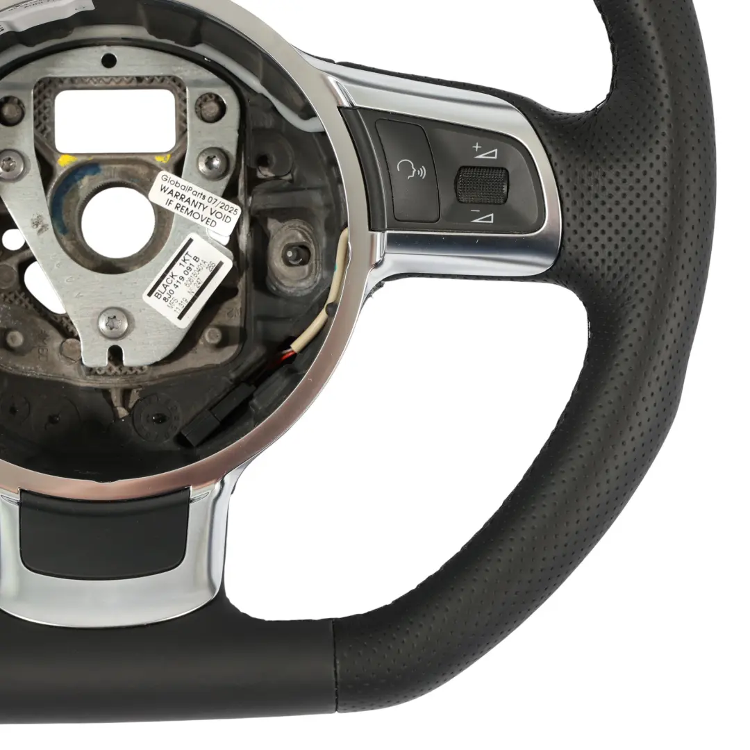 Audi TT 8J Volante NUOVO In Pelle Nera Fondo Piatto - SKU 8J0419091B-2 - Numero di parte 8J0419091B