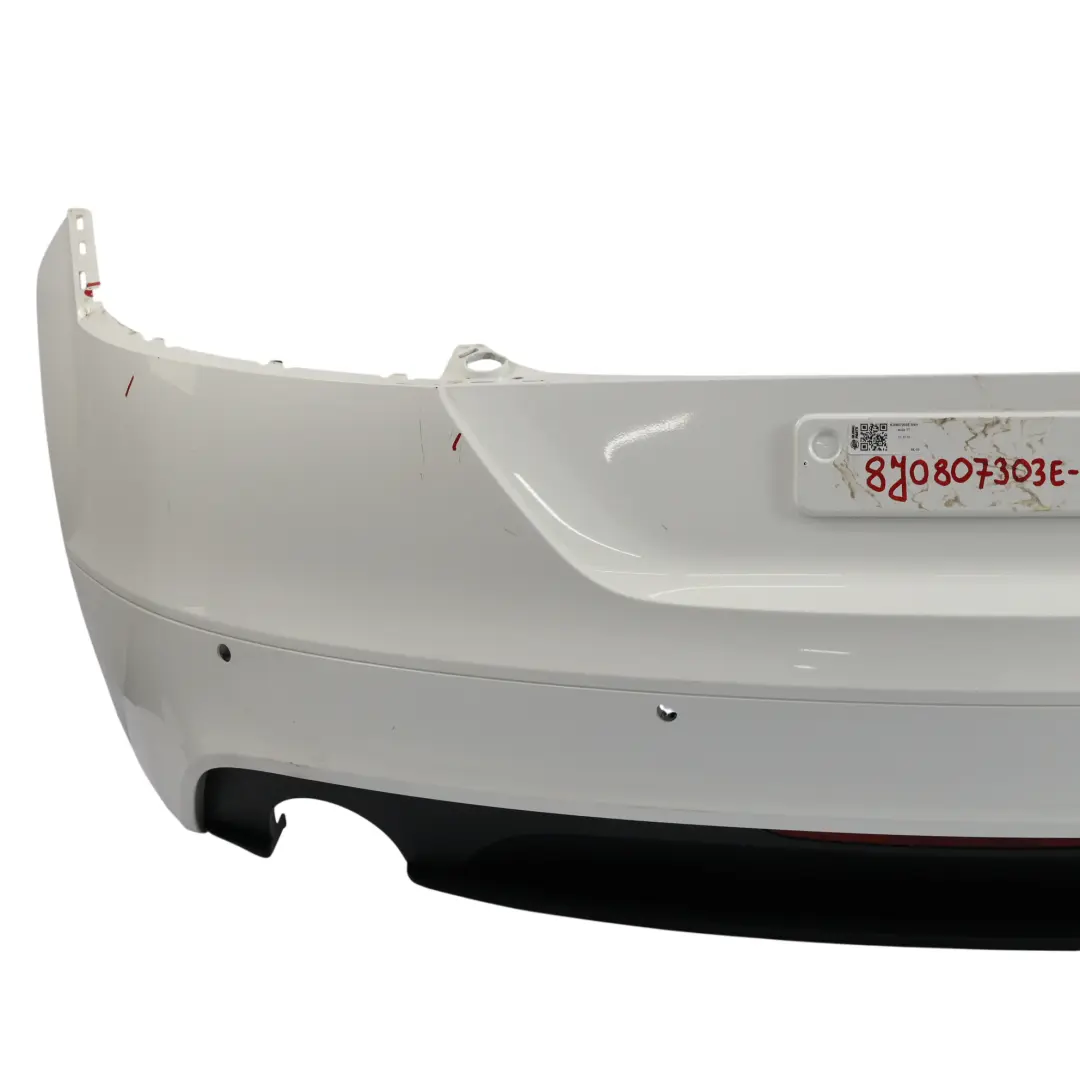 Bumper Trim Panel Covering Ibis White - Y9C to Audi TT 8J Rear with Part number 8J0807303E Audi TT 8J Rear Bumper Trim Panel Covering Ibis White - Y9C - SKU 8J0807303E-IWH - Part number 8J0807303E