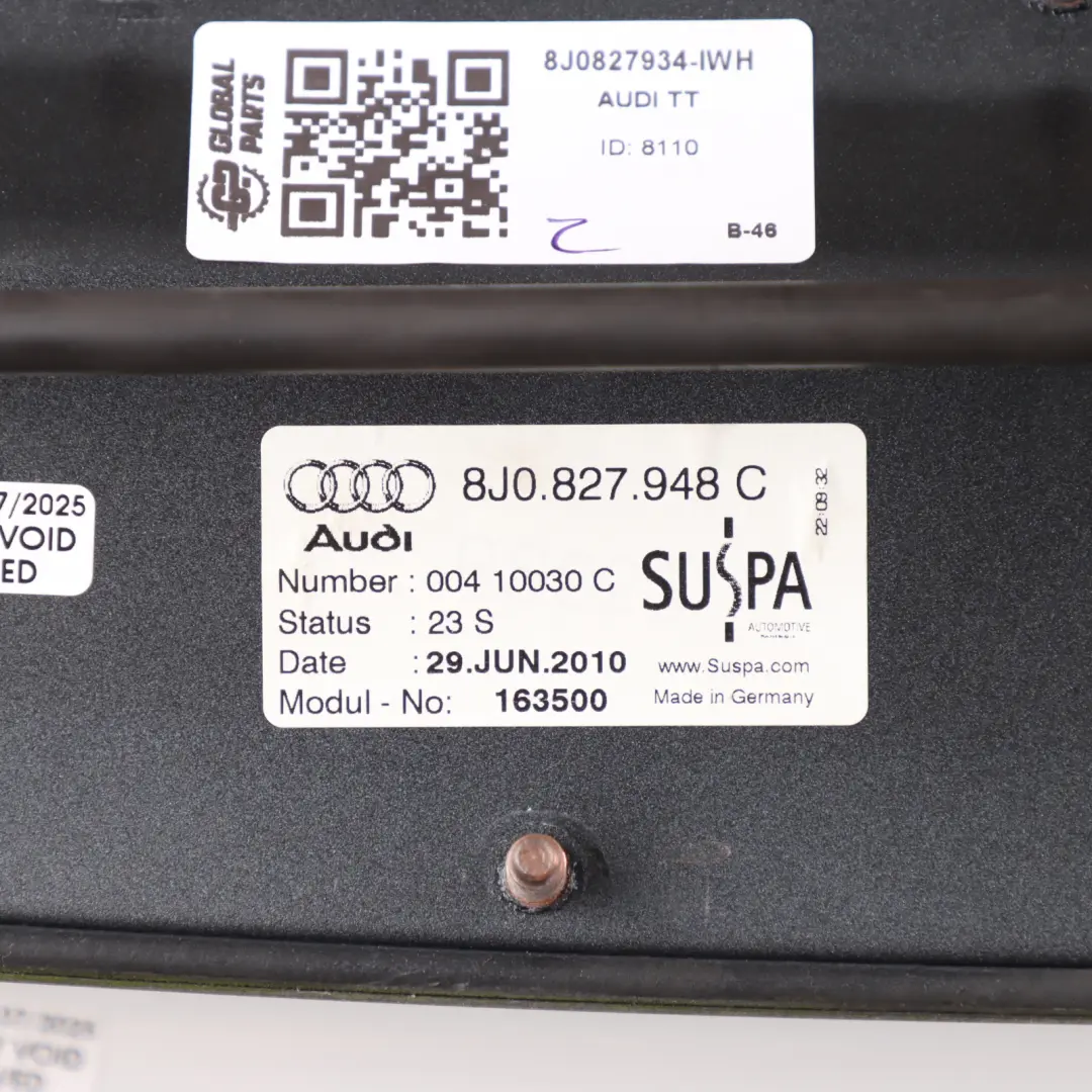 Spoiler Electric Active Spoiler Flap Ibis White - Y9C to Audi TT 8J Rear with Part number 8J0827934 Audi TT 8J Rear Spoiler Electric Active Spoiler Flap Ibis White - Y9C - SKU 8J0827934-IWH - Part number 8J0827934