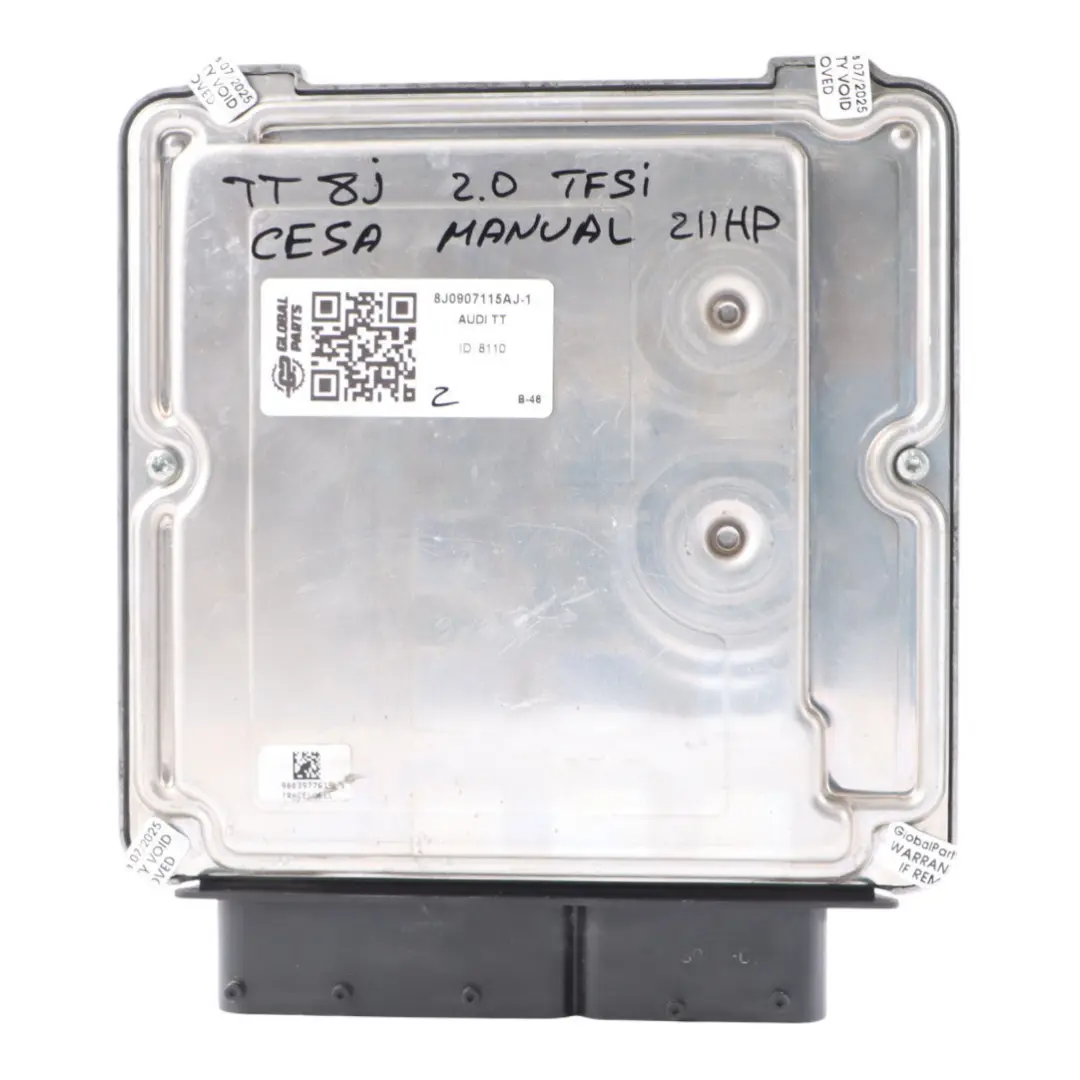 Audi TT Mk2 8J 2.0 TFSI CESA 211HP Engine Control Unit ECU Manual - SKU 8J0907115AJ-1 - Part number 8J0907115AJ