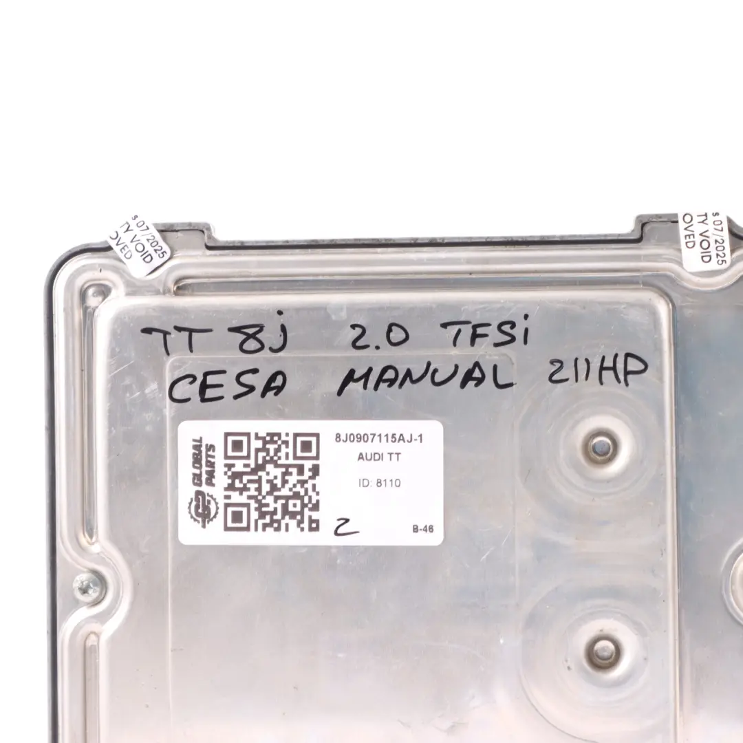 Audi TT Mk2 8J 2.0 TFSI CESA 211HP Engine Control Unit ECU Manual - SKU 8J0907115AJ-1 - Part number 8J0907115AJ