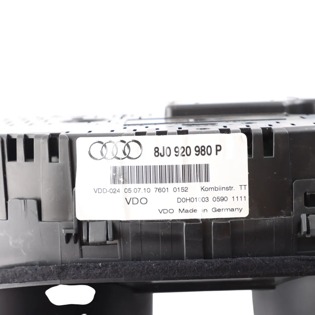 Audi TT 8J Petrol Instrument Cluster Speedo Meter Clocks Manual - SKU 8J0920980P - Part number 8J0920980P
