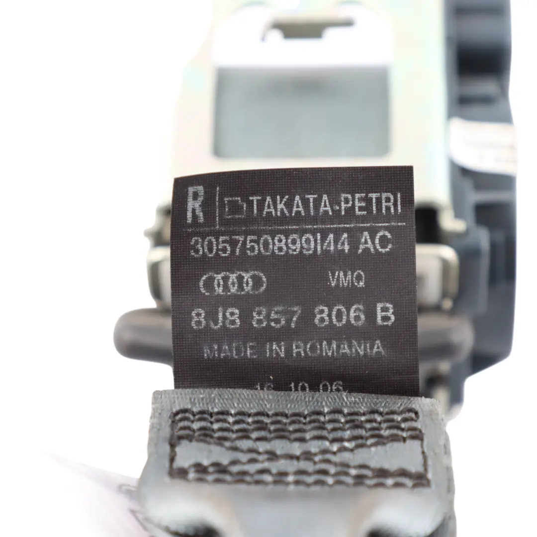 Audi TT 8J Seat Belt Rear Right O/S Seatbelt Mineral Grey - SKU 8J8857806B-1 - Part number 8J8857806B