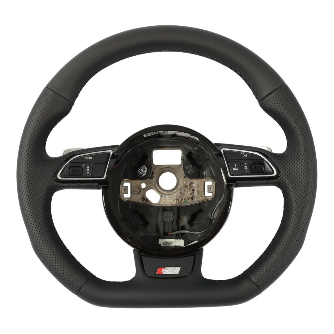 Audi S4 B8 Volante NUOVO In Pelle Nera Paddles Fondo Piatto - SKU 8K0419091CH-2 - Numero di parte 8K0419091CH
