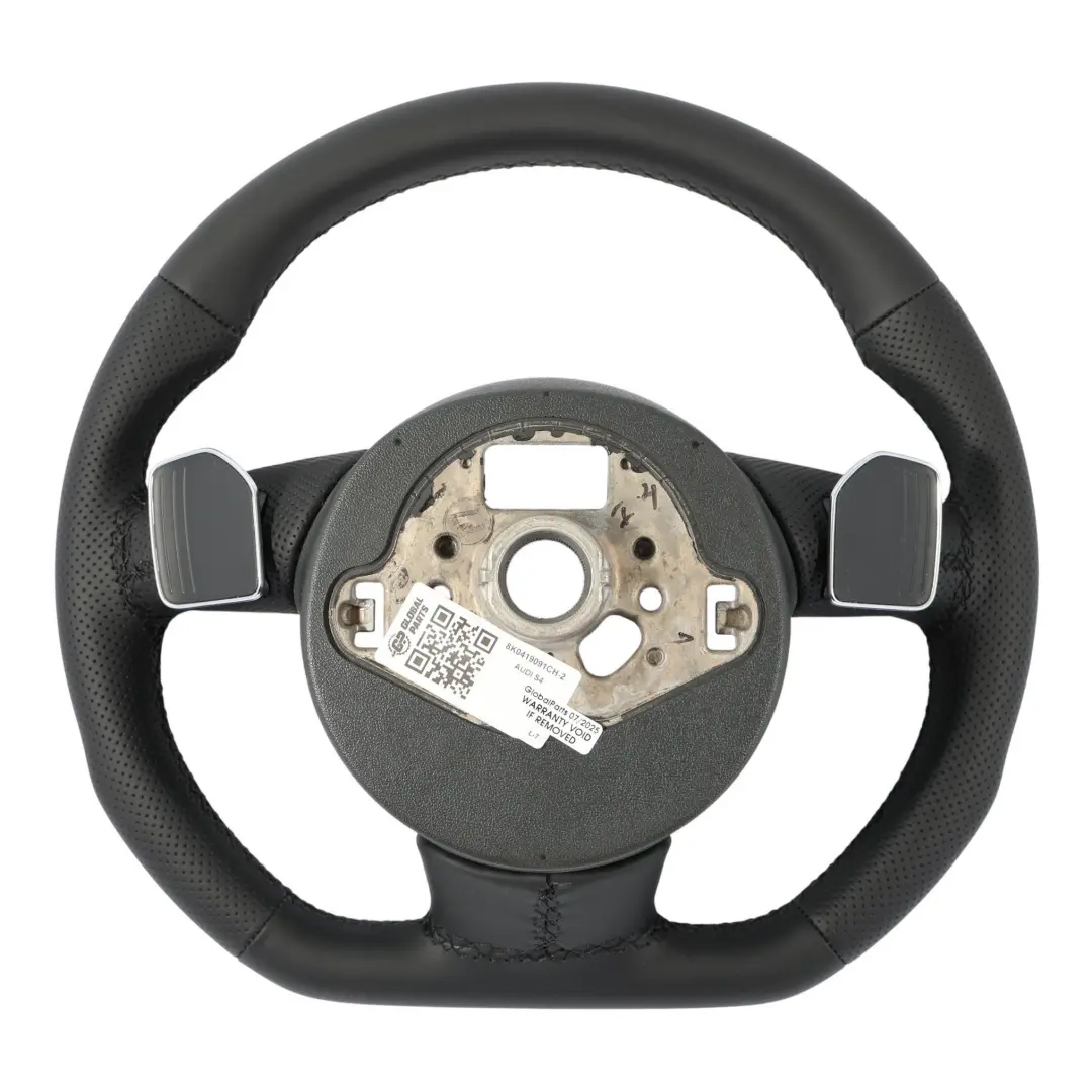 Audi S4 B8 Volante NUOVO In Pelle Nera Paddles Fondo Piatto - SKU 8K0419091CH-2 - Numero di parte 8K0419091CH