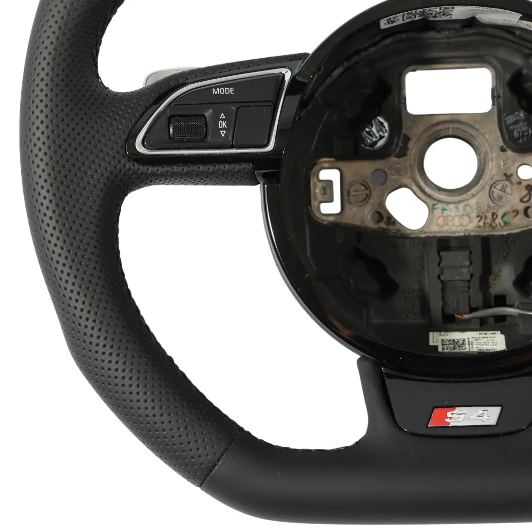 NUOVO In Pelle Nera Paddles Fondo Piatto per Audi S4 B8 Volante con numero di parte 8K0419091CH Audi S4 B8 Volante NUOVO In Pelle Nera Paddles Fondo Piatto - SKU 8K0419091CH-2 - Numero di parte 8K0419091CH