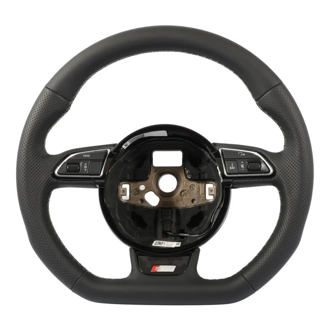 Audi A4 B8 A5 8T Volante S-Line NUOVO Pelle Nera Fondo Piatto - SKU 8K0419091CN-2 - Numero di parte 8K0419091CN