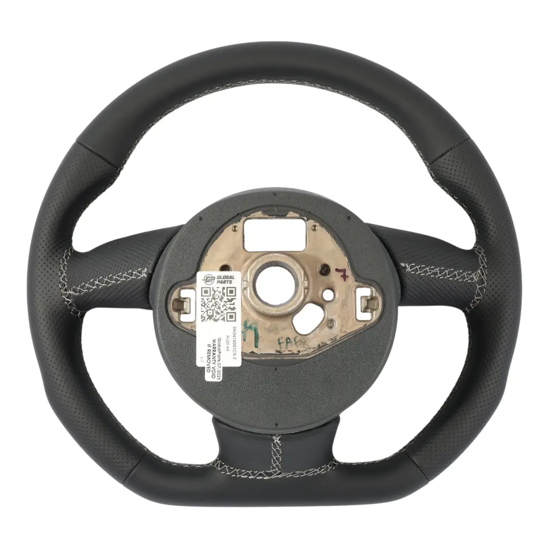 Steering Wheel S-Line NEW Black Leather Flat Bottom to Audi A4 B8 A5 8T with Part number 8K0419091CN Audi A4 B8 A5 8T Steering Wheel S-Line NEW Black Leather Flat Bottom - SKU 8K0419091CN-2 - Part number 8K0419091CN