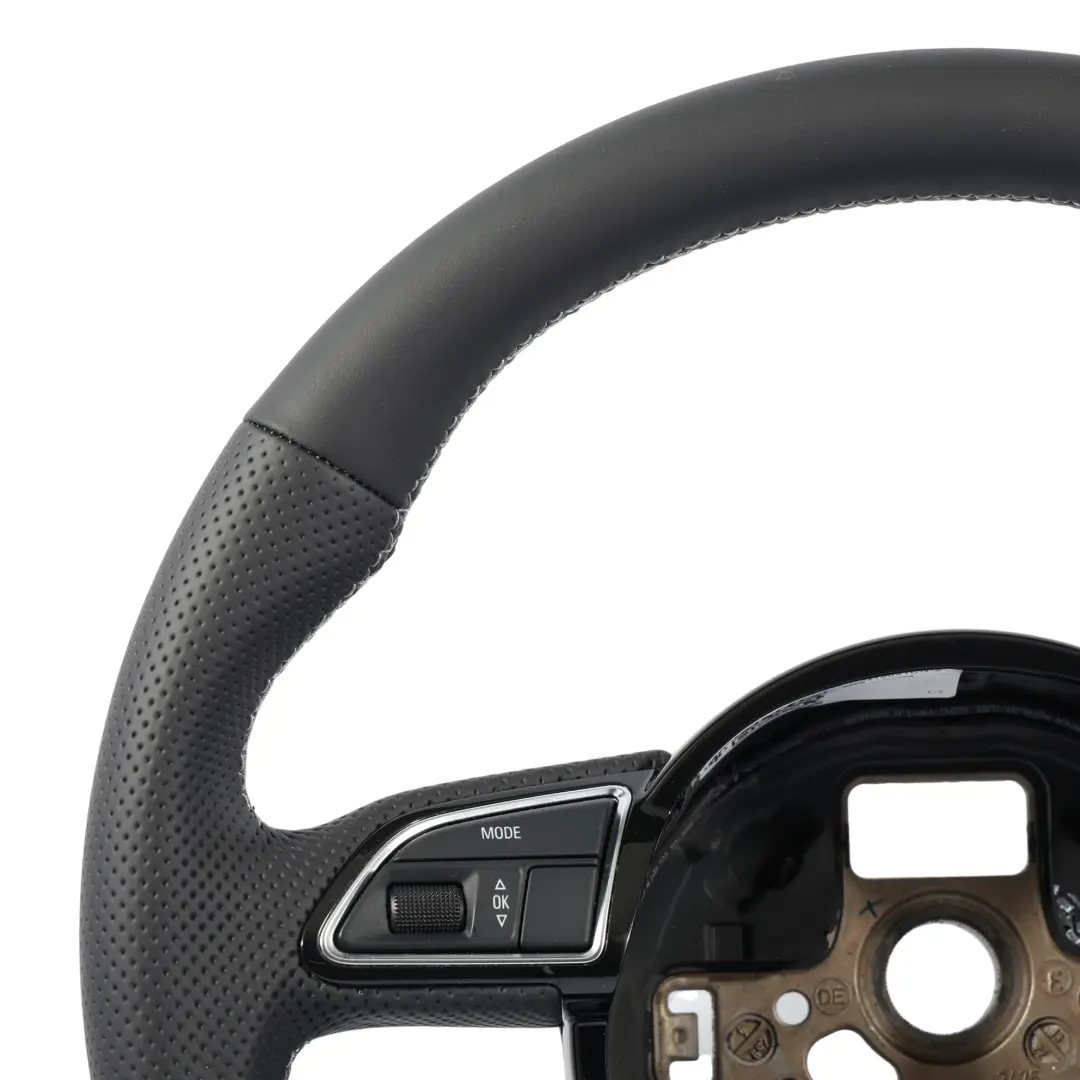 Steering Wheel S-Line NEW Black Leather Flat Bottom to Audi A4 B8 A5 8T with Part number 8K0419091CN Audi A4 B8 A5 8T Steering Wheel S-Line NEW Black Leather Flat Bottom - SKU 8K0419091CN-2 - Part number 8K0419091CN
