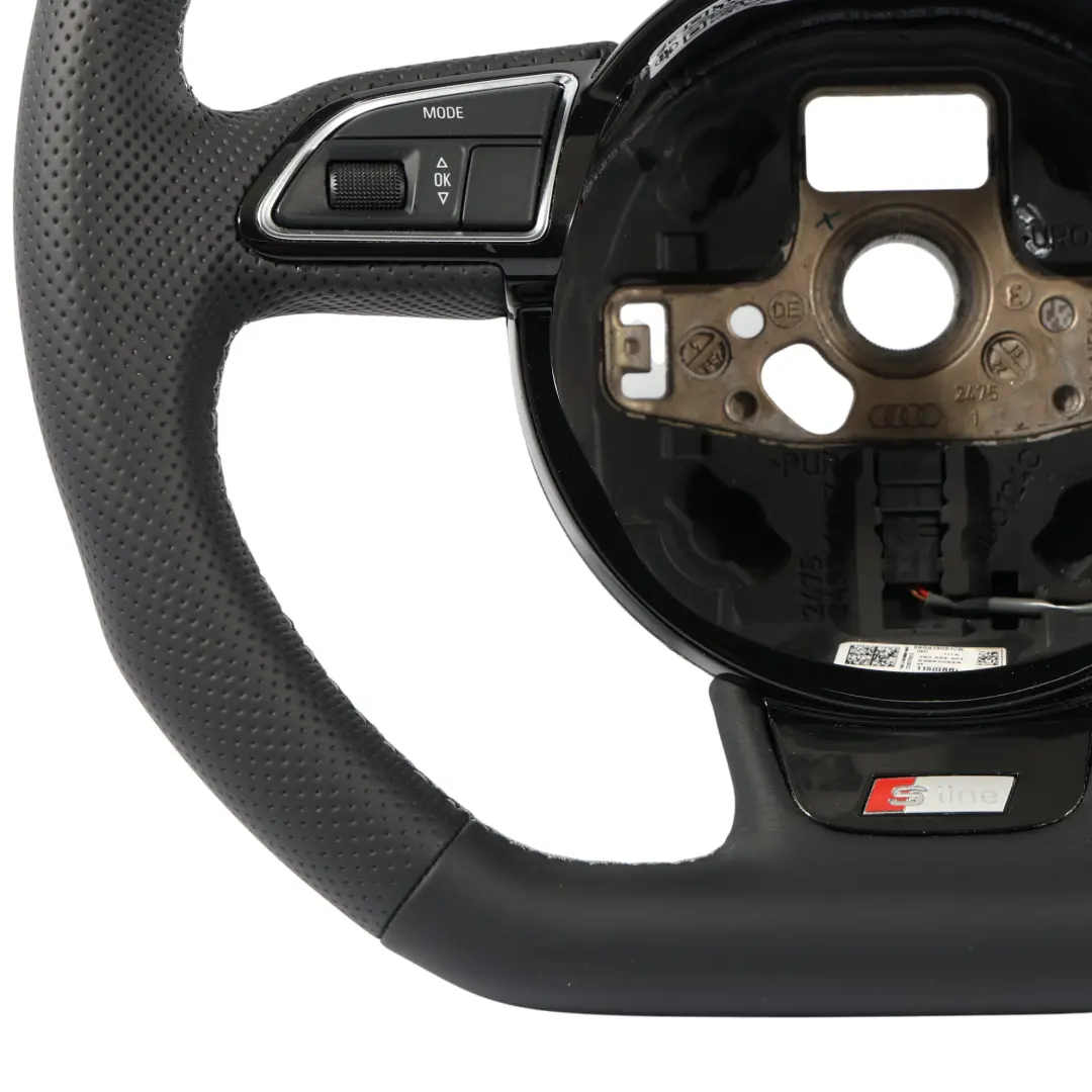Audi A4 B8 A5 8T Volante S-Line NUOVO Pelle Nera Fondo Piatto - SKU 8K0419091CN-2 - Numero di parte 8K0419091CN