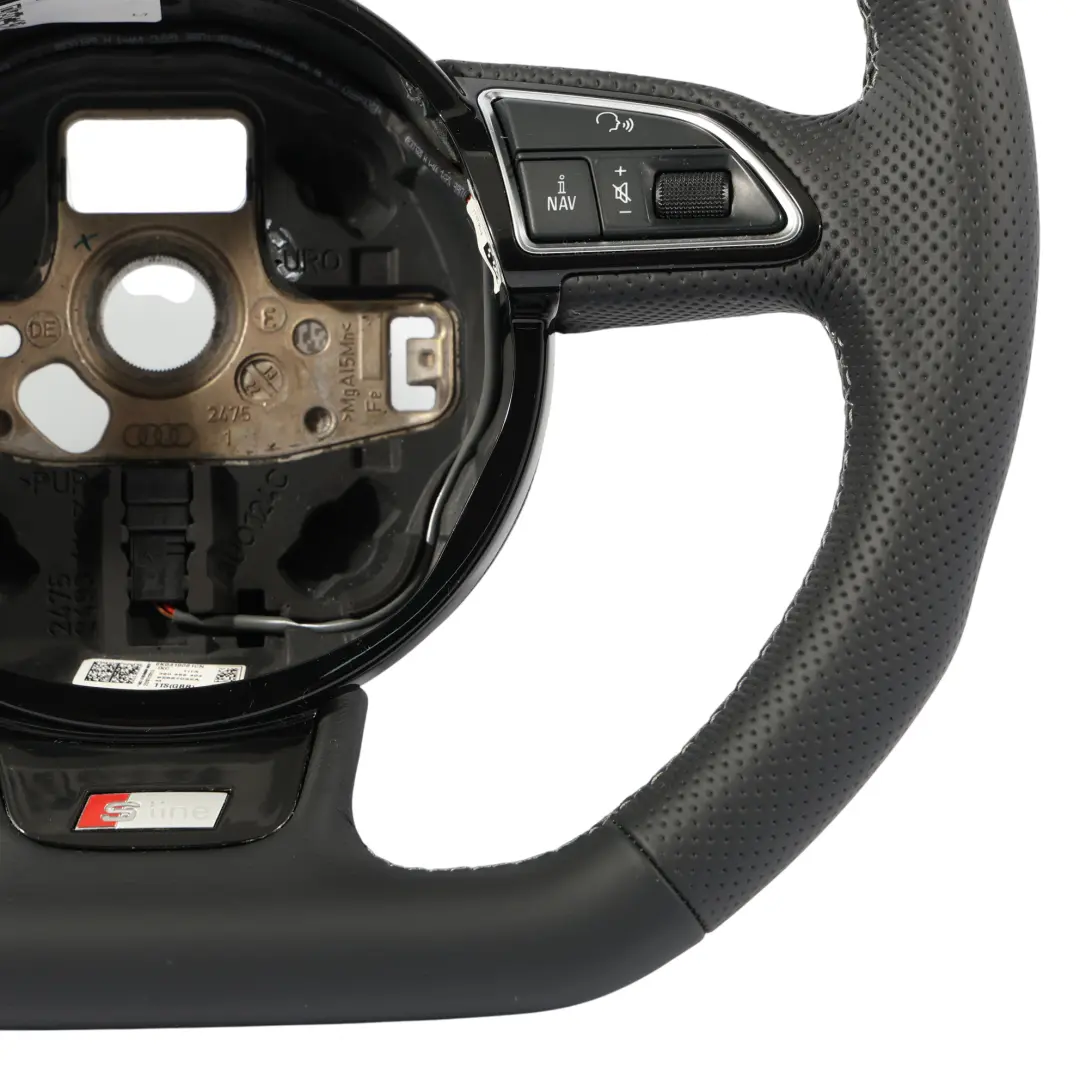 Steering Wheel S-Line NEW Black Leather Flat Bottom to Audi A4 B8 A5 8T with Part number 8K0419091CN Audi A4 B8 A5 8T Steering Wheel S-Line NEW Black Leather Flat Bottom - SKU 8K0419091CN-2 - Part number 8K0419091CN