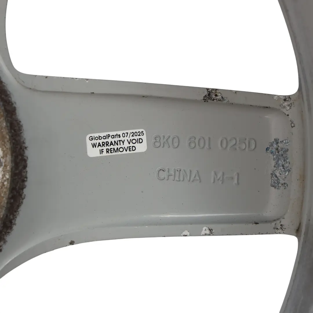 Rim Alloy Silver 18" 8J ET:47 to Audi A4 B8 A5 8T Wheel with Part number 8K0601025D Audi A4 B8 A5 8T Wheel Rim Alloy Silver 18" 8J ET:47 - SKU 8K0601025D-1 - Part number 8K0601025D