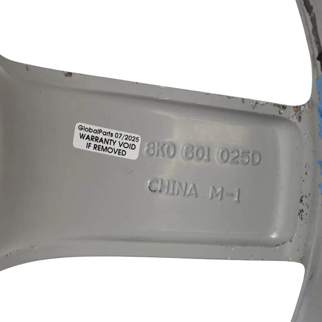 Audi A4 B8 A5 8T Silver Wheel Alloy Rim 18" 8J ET:47 - SKU 8K0601025D-3 - Part number 8K0601025D