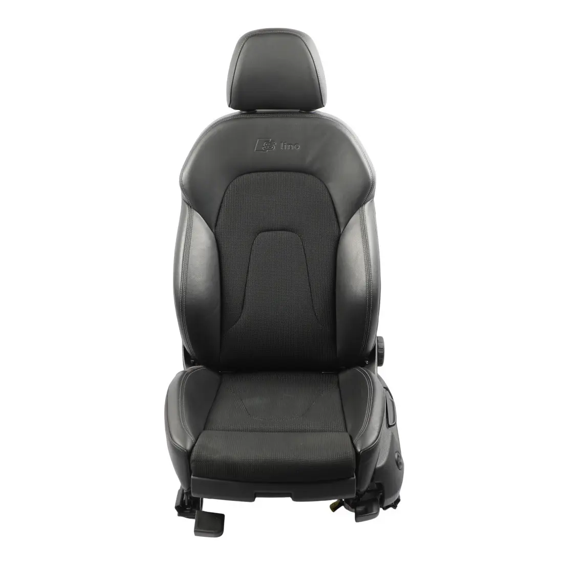 Audi A4 B8 8K Sport Front Seat S-Line Half Leather Black Grey Left N/S