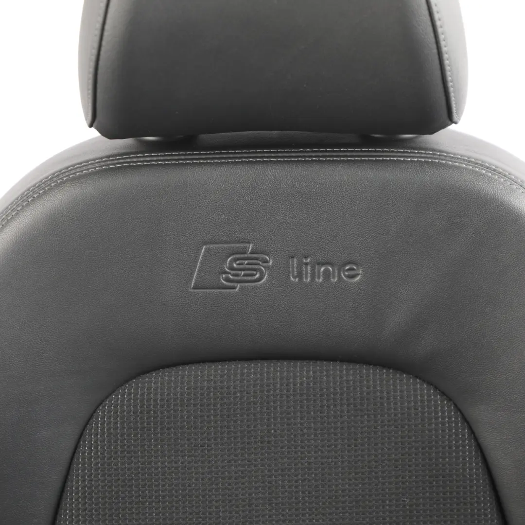 Audi A4 B8 8K Sport Front Seat S-Line Half Leather Black Grey Left N/S - SKU 8K0881805BG - Part number 8K0881805BG
