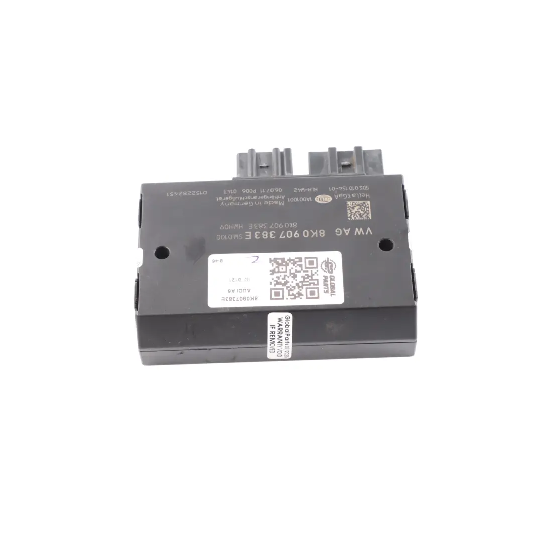 Abschleppstange Anhängerkupplung Steuergerät ECU HELLA 8K0907383B für Audi A5 8T mit Teilenummer 8K0907383E Audi A5 8T Abschleppstange Anhängerkupplung Steuergerät ECU HELLA 8K0907383B - SKU 8K0907383E - Teilenummer 8K0907383E