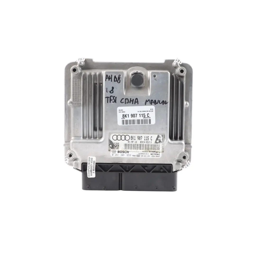 Audi A4 B8 1.8 TFSI CDHA 160HP Engine Control Unit ECU Kit Manual - SKU 8K1907115C - Part number 8K1907115C