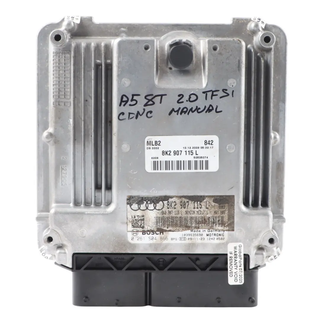 Audi A4 B8 A5 8T 8K 2.0 TFSI CDNC 211HP Engine Control ECU 8K2907115L Manual