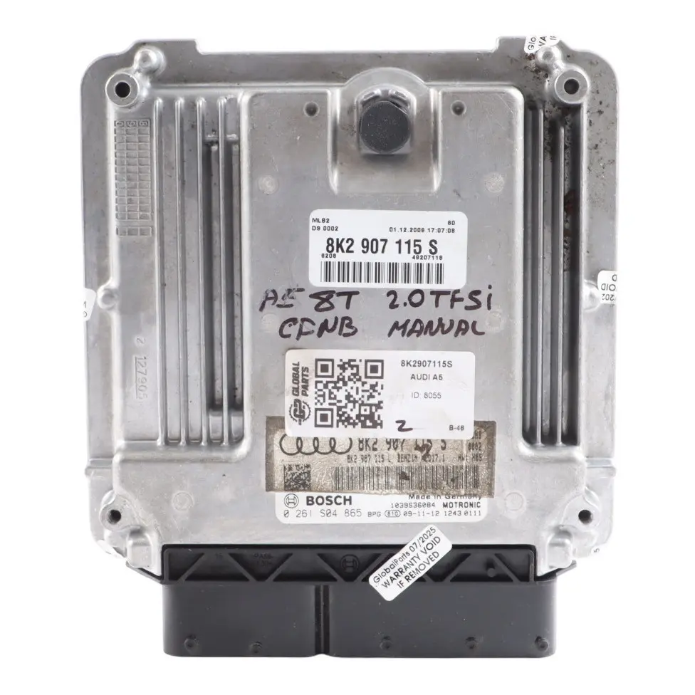 Audi A4 B8 8K A5 8T 2.0 TFSI CDNB 180HP Engine Control ECU 8K2907115S Manual