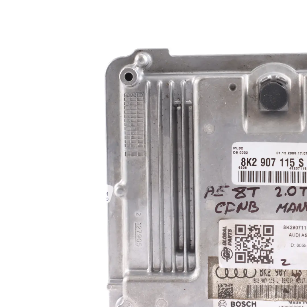 Audi A4 B8 8K A5 8T 2.0 TFSI CDNB 180HP Engine Control ECU Manual - SKU 8K2907115S - Part number 8K2907115S