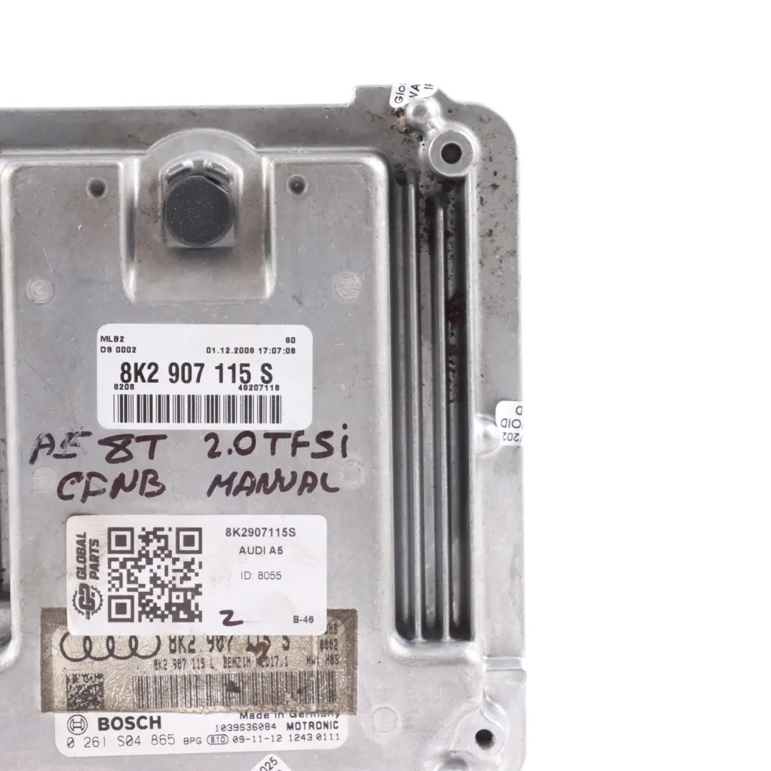 Audi A4 B8 8K A5 8T 2.0 TFSI CDNB 180HP Engine Control ECU Manual - SKU 8K2907115S - Part number 8K2907115S