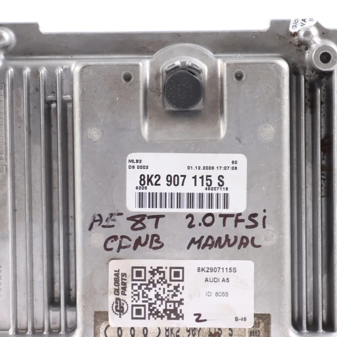 Audi A4 B8 8K A5 8T 2.0 TFSI CDNB 180HP Engine Control ECU Manual - SKU 8K2907115S - Part number 8K2907115S