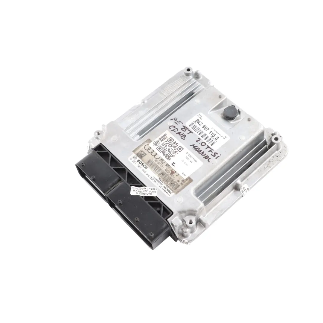 Audi A4 B8 8K A5 8T 2.0 TFSI CDNB 180HP Engine Control ECU Manual - SKU 8K2907115S - Part number 8K2907115S