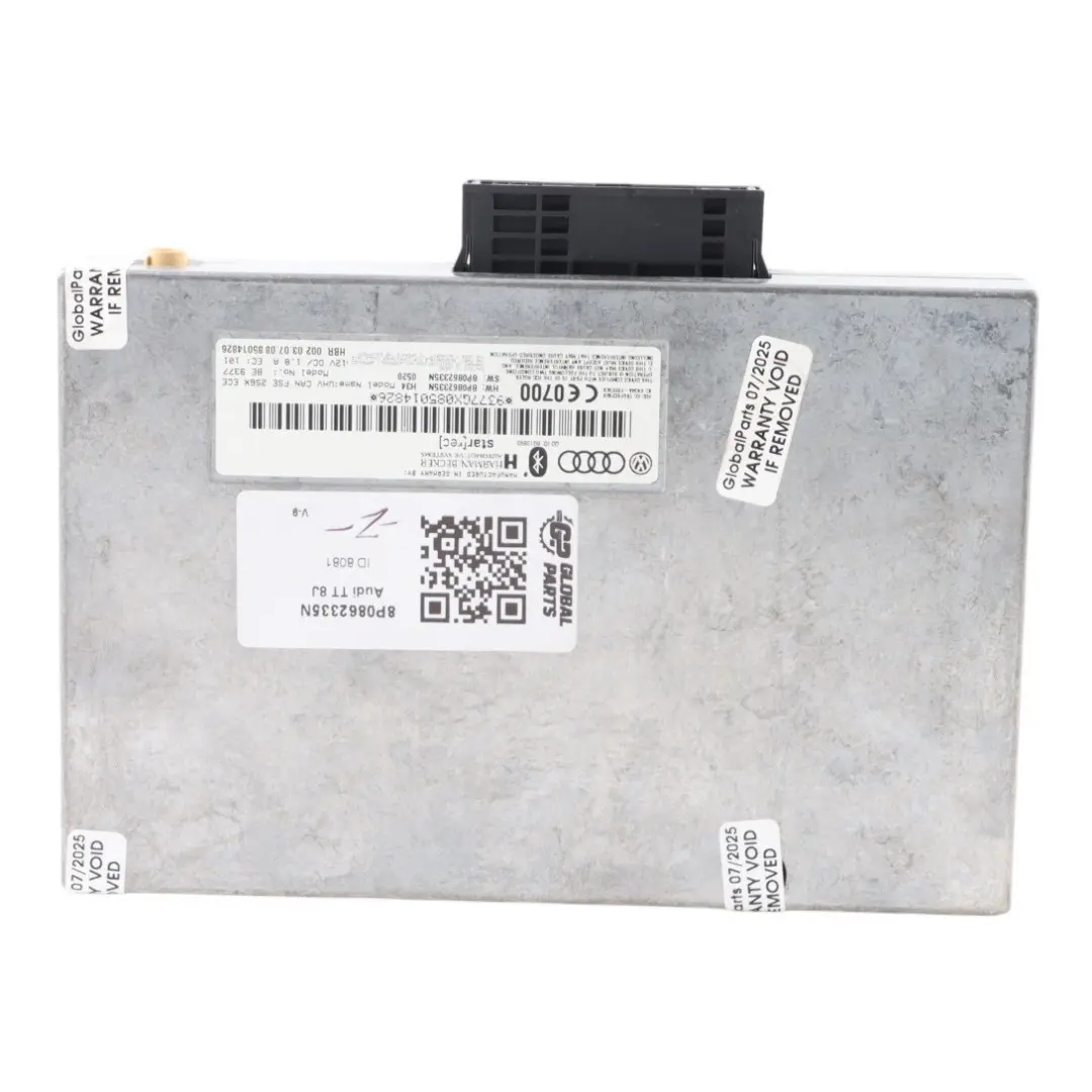 Módulo Control Interface Bluetooth Harman Becker ECU para Audi A3 8P TT 8J con número de pieza 8P0862335N Audi A3 8P TT 8J Módulo Control Interface Bluetooth Harman Becker ECU - SKU 8P0862335N - Número de pieza 8P0862335N