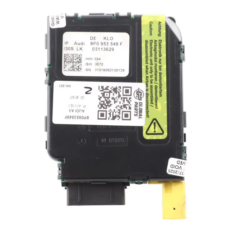 Sensore Posizione Angolare Volante Modulo Unità Controllo per Audi A3 8P con numero di parte 8P0953549F Audi A3 8P Sensore Posizione Angolare Volante Modulo Unità Controllo - SKU 8P0953549F - Numero di parte 8P0953549F