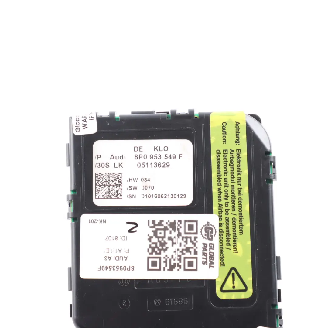Audi A3 8P Lenkrad Position Winkel Sensor Steuergerät Modul - SKU 8P0953549F - Teilenummer 8P0953549F