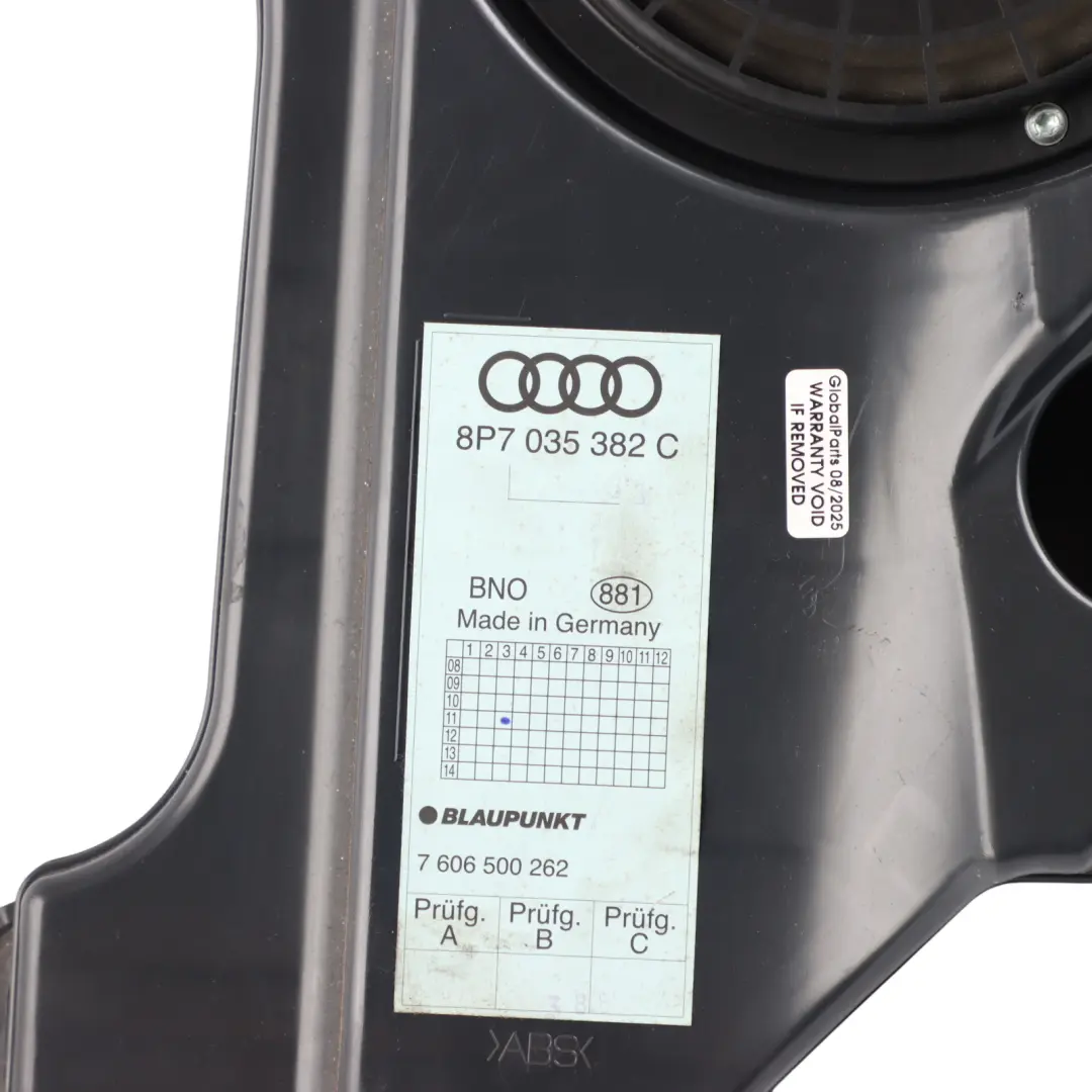 Audi A3 8P Subwoofer Bass Speaker Rear Right O/S 8P7035382 - SKU 8P7035382C - Part number 8P7035382C