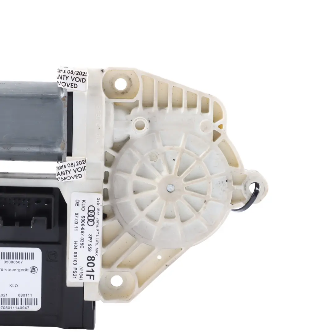 Front Window Motor Lifter Regulator Right O/S to Audi A3 8P Cabrio with Part number 8P7959801F Audi A3 8P Cabrio Front Window Motor Lifter Regulator Right O/S - SKU 8P7959801F - Part number 8P7959801F