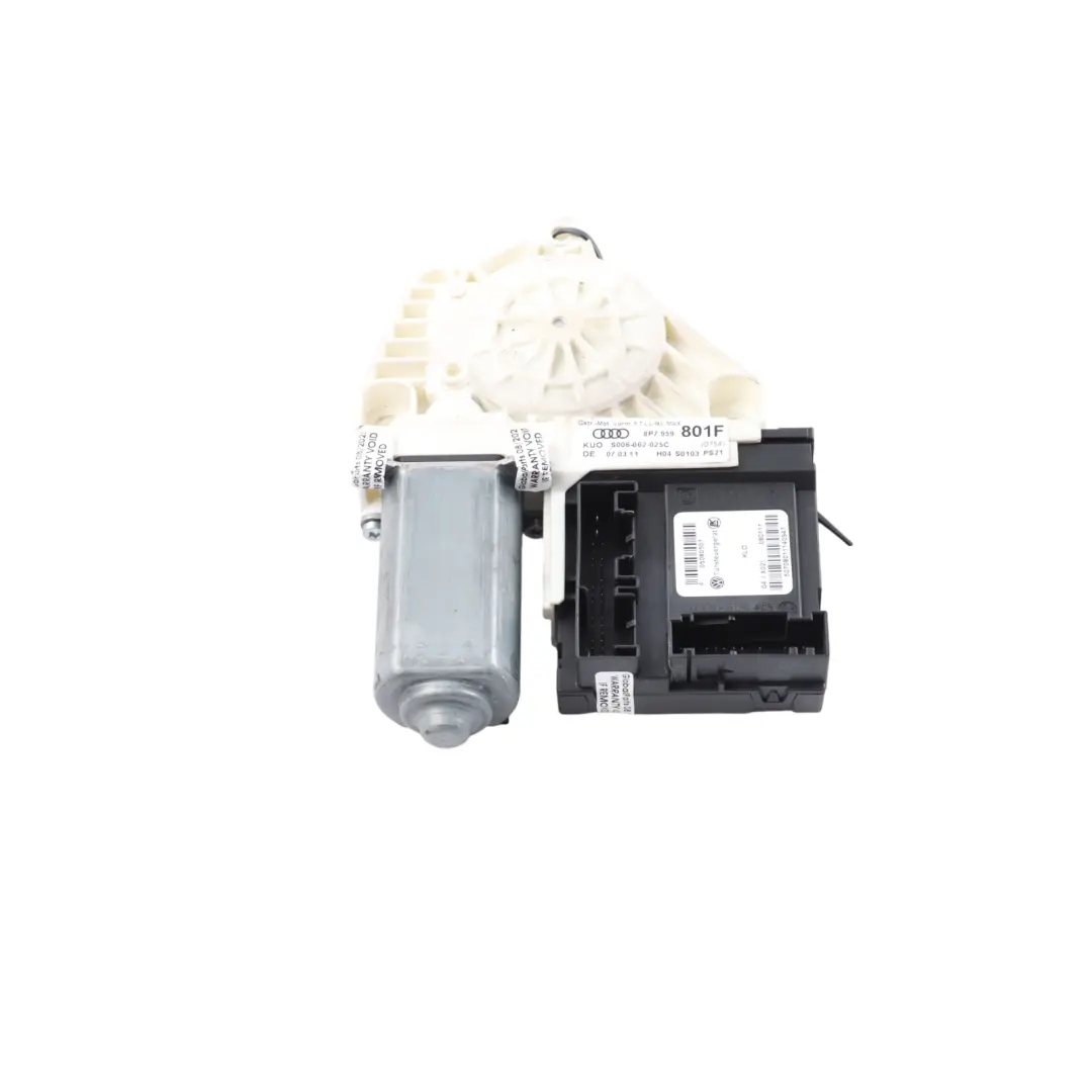 Front Window Motor Lifter Regulator Right O/S to Audi A3 8P Cabrio with Part number 8P7959801F Audi A3 8P Cabrio Front Window Motor Lifter Regulator Right O/S - SKU 8P7959801F - Part number 8P7959801F