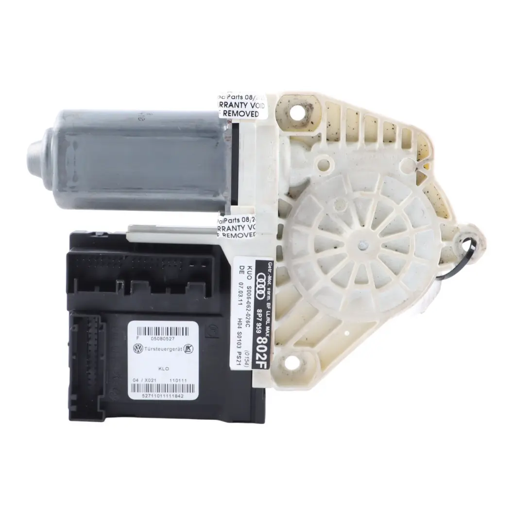 Front Door Window Lifter Motor Left N/S to Audi A3 8P Convertible with Part number 8P7959802F Audi A3 8P Convertible Front Door Window Lifter Motor Left N/S - SKU 8P7959802F - Part number 8P7959802F