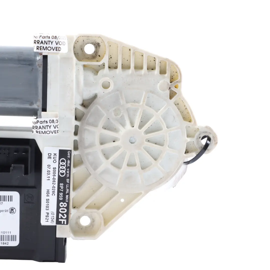 Front Door Window Lifter Motor Left N/S to Audi A3 8P Convertible with Part number 8P7959802F Audi A3 8P Convertible Front Door Window Lifter Motor Left N/S - SKU 8P7959802F - Part number 8P7959802F